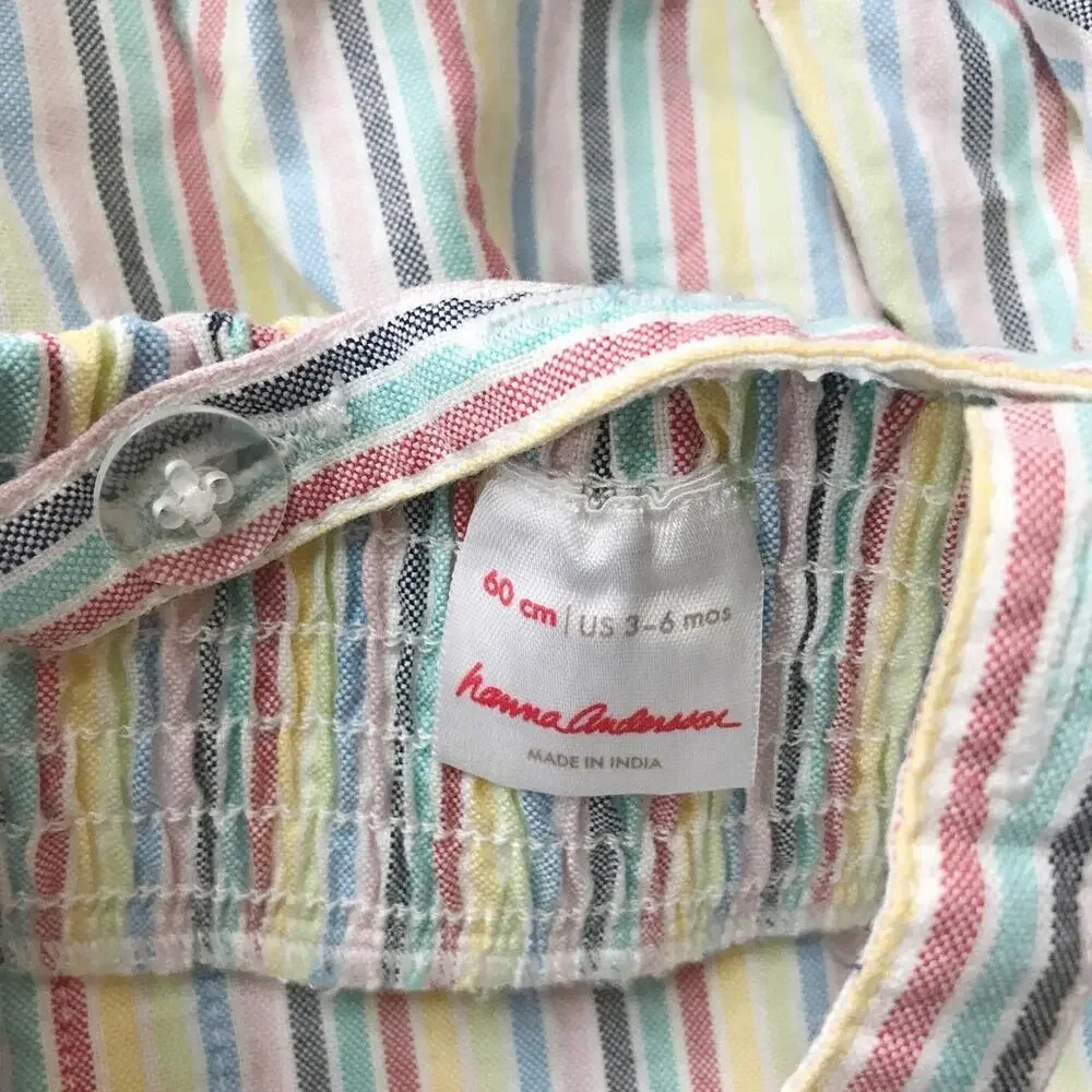 Hanna Andersson 100% Cotton Striped Romper 60